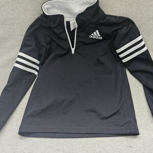 Adidas Black 3-Stripe Half-Zip Pullover